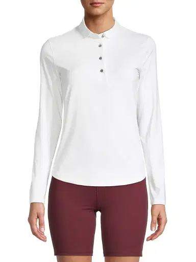 Greyson Women's Long-Sleeve Knit Polo Top - White - Size XL | Thumbnail 3 Greyson Women's Long-Sleeve Knit Polo Top - White - Size XL | Thumbnail 3