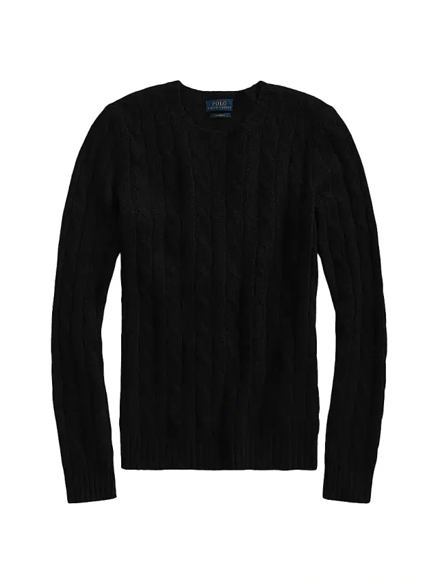 Polo Ralph Lauren Women's Julianna Cable-Knit Cashmere Sweater - Polo Black