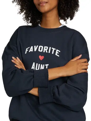 Favorite Daughter Women's Favorite Aunt Heart Logo Sweatshirt - Navy - Size XS | Thumbnail 6 Favorite Daughter Women's Favorite Aunt Heart Logo Sweatshirt - Navy - Size XS | Thumbnail 6