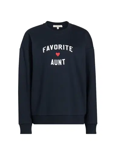 Favorite Daughter Women's Favorite Aunt Heart Logo Sweatshirt - Navy - Size XS | Thumbnail 1 Favorite Daughter Women's Favorite Aunt Heart Logo Sweatshirt - Navy - Size XS | Thumbnail 1