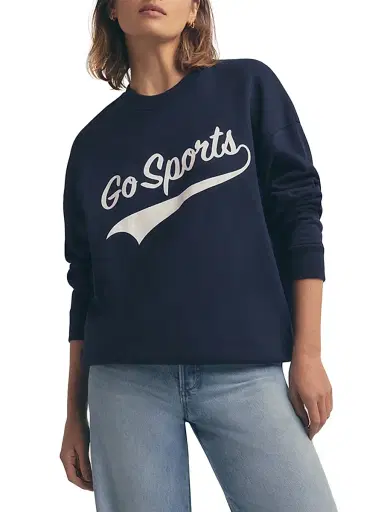 Favorite Daughter Women's Go Sports Cotton-Blend Sweatshirt - Navy - Size XS | Thumbnail 4 Favorite Daughter Women's Go Sports Cotton-Blend Sweatshirt - Navy - Size XS | Thumbnail 4