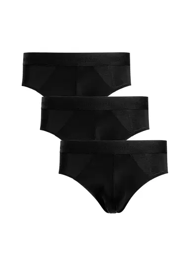 Commando Men's Micro Modal Modern-Fit Brief 3-Pack - Black - Size XXL | Thumbnail 1