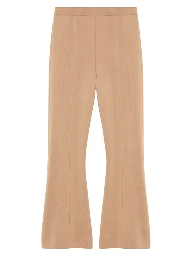 Theory Women's Wool Knit Flared Leg Pants - Light Camel