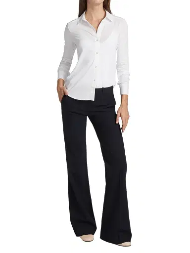 Theory Women's Riduro Organic Cotton Shirt - White 100 | Thumbnail 2