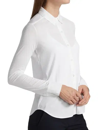 Theory Women's Riduro Organic Cotton Shirt - White 100 | Thumbnail 4