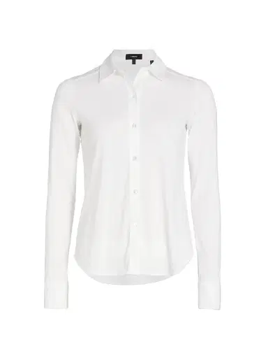 Theory Women's Riduro Organic Cotton Shirt - White 100 | Thumbnail 1