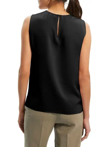 Theory Women's Silk Straight Shell - Black | Thumbnail 4 Theory Women's Silk Straight Shell - Black | Thumbnail 4