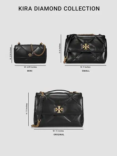 Tory Burch Women's Large Kira Diamond Leather Shoulder Bag - Black | Thumbnail 7 Tory Burch Women's Large Kira Diamond Leather Shoulder Bag - Black | Thumbnail 7