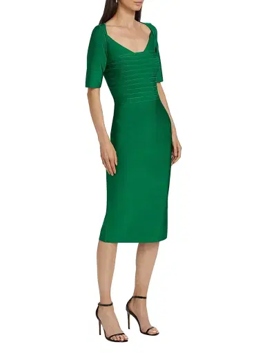 Hervé Léger Women's The Caroline Dress - Forest - Size XS | Thumbnail 4