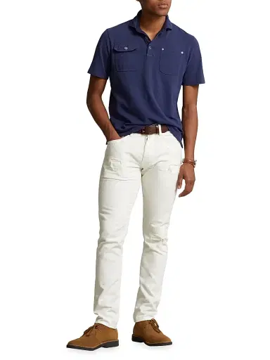 Polo Ralph Lauren Men's Cotton Dual Pocket Shirt - Dark Cobalt | Thumbnail 2 Polo Ralph Lauren Men's Cotton Dual Pocket Shirt - Dark Cobalt | Thumbnail 2