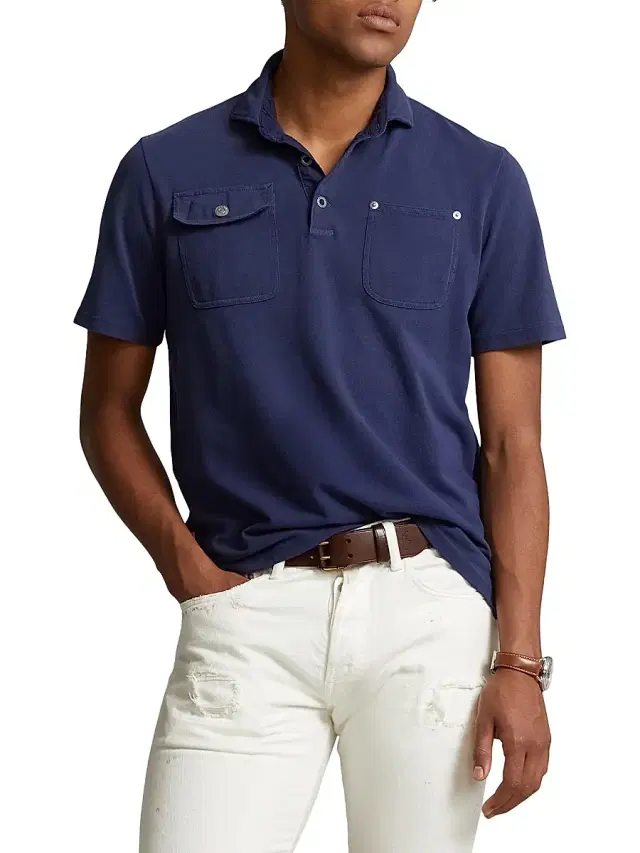 Polo Ralph Lauren Men's Cotton Dual Pocket Shirt - Dark Cobalt