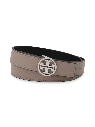 Tory Burch Women's Miller Reversible Leather Belt - Grey Heron - Size Small | Thumbnail 1