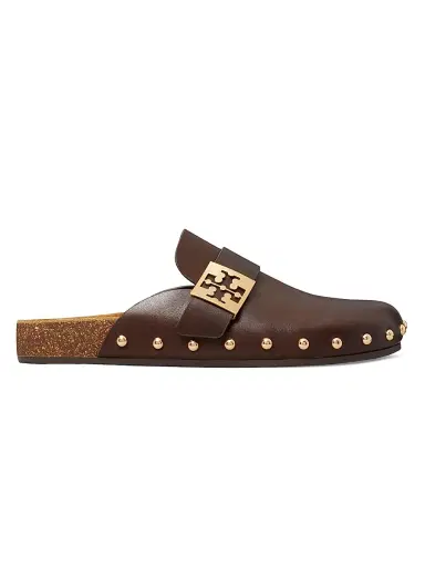 Tory Burch Women's Mellow Suede Buckle Clogs - Deep Mocha - Size 7.5 | Thumbnail 1