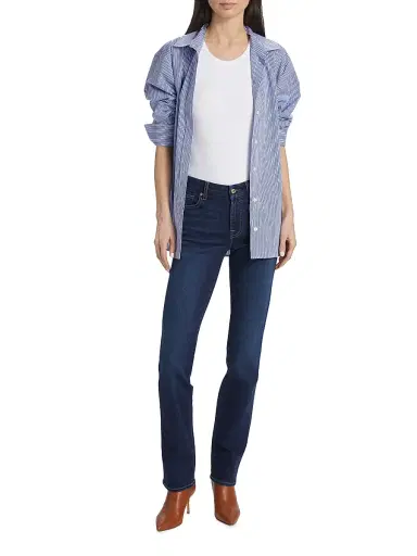 7 For All Mankind Women's Kimmie High-Rise Stretch Straight-Leg Jeans | Thumbnail 2