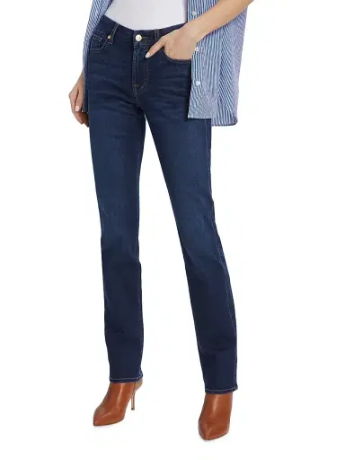 7 For All Mankind Women's Kimmie High-Rise Stretch Straight-Leg Jeans | Thumbnail 3