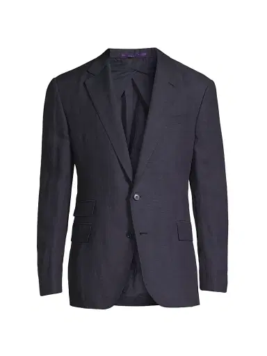 Ralph Lauren Purple Label Men's Kent Linen & Silk Canvas Jacket - Navy - Size 44 | Thumbnail 1 Ralph Lauren Purple Label Men's Kent Linen & Silk Canvas Jacket - Navy - Size 44 | Thumbnail 1