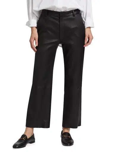 SPRWMN Women's Cropped Stretch-Leather Trousers - Black | Thumbnail 3 SPRWMN Women's Cropped Stretch-Leather Trousers - Black | Thumbnail 3
