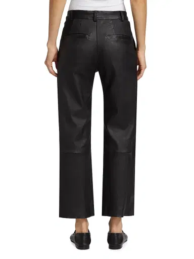 SPRWMN Women's Cropped Stretch-Leather Trousers - Black | Thumbnail 5 SPRWMN Women's Cropped Stretch-Leather Trousers - Black | Thumbnail 5