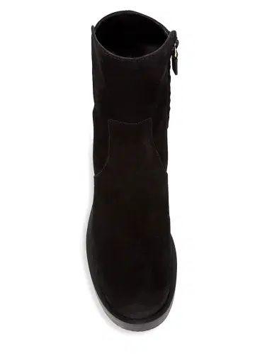 Stuart Weitzman Women's 00 Bold Suede Zip Booties - Black | Thumbnail 4