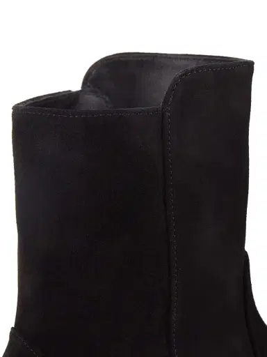 Stuart Weitzman Women's 00 Bold Suede Zip Booties - Black | Thumbnail 5