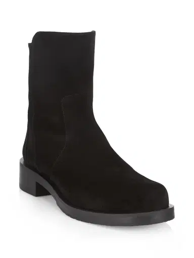 Stuart Weitzman Women's 00 Bold Suede Zip Booties - Black | Thumbnail 1