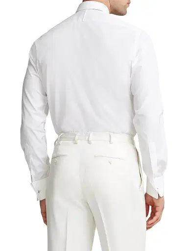 Ralph Lauren Purple Label Men's Dexter Cotton Pleated Long-Sleeve Shirt - White - Size 16.5 | Thumbnail 5 Ralph Lauren Purple Label Men's Dexter Cotton Pleated Long-Sleeve Shirt - White - Size 16.5 | Thumbnail 5