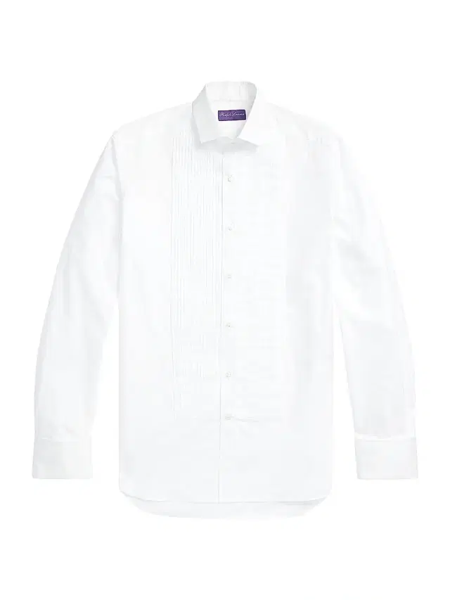 Ralph Lauren Purple Label Men's Dexter Cotton Pleated Long-Sleeve Shirt - White - Size 16.5