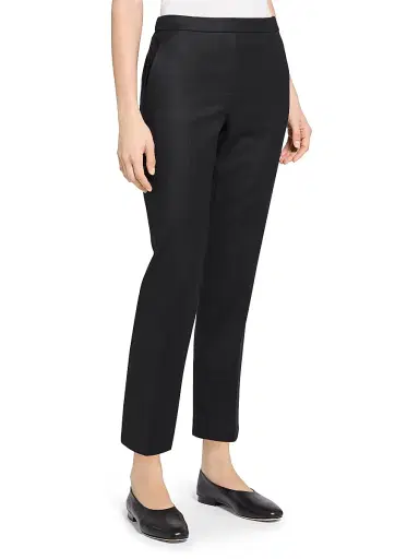 Theory Women's Treeca Wool Crop Trousers - Black | Thumbnail 4 Theory Women's Treeca Wool Crop Trousers - Black | Thumbnail 4