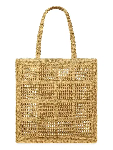 Tory Burch Women's Ella Raffia Crochet Floral Tote - Natural | Thumbnail 4