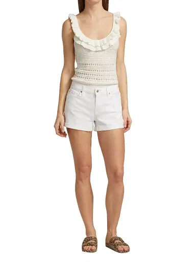 7 For All Mankind Women's Low-Rise Stretch Denim Rolled Shorts | Thumbnail 2 7 For All Mankind Women's Low-Rise Stretch Denim Rolled Shorts | Thumbnail 2