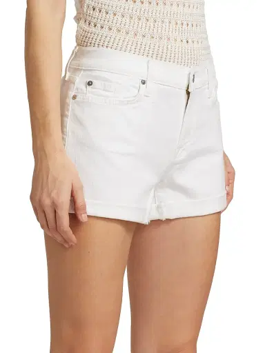7 For All Mankind Women's Low-Rise Stretch Denim Rolled Shorts | Thumbnail 4 7 For All Mankind Women's Low-Rise Stretch Denim Rolled Shorts | Thumbnail 4