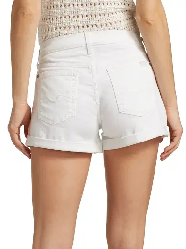 7 For All Mankind Women's Low-Rise Stretch Denim Rolled Shorts | Thumbnail 5 7 For All Mankind Women's Low-Rise Stretch Denim Rolled Shorts | Thumbnail 5