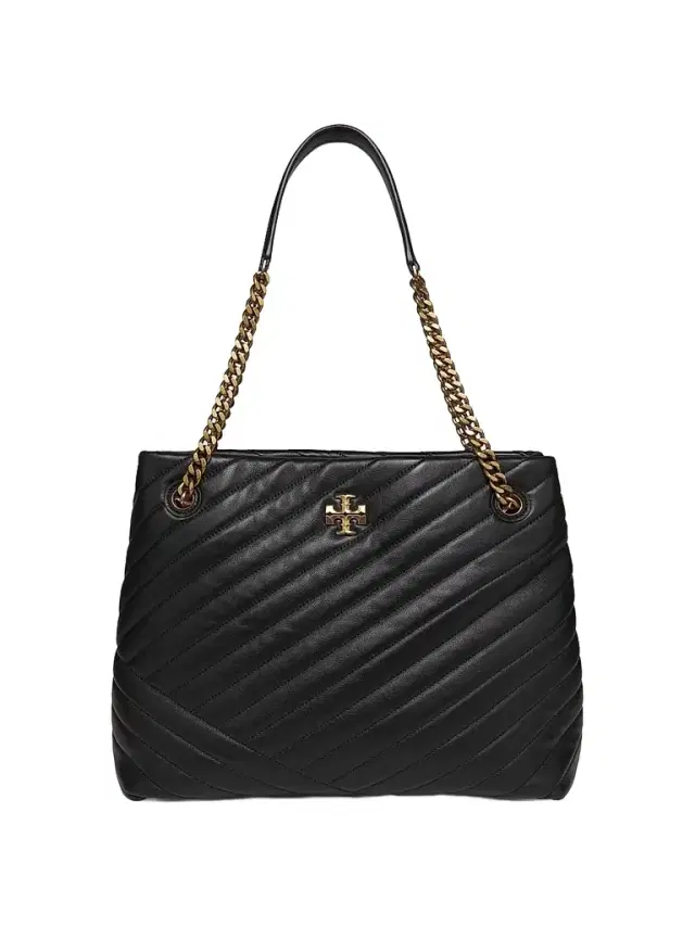 Tory Burch Women's Kira Leather Chevron Tote Bag - Black