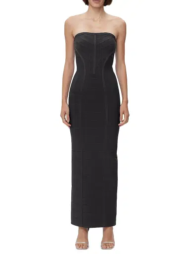 Hervé Léger Women's Icon Strapless Bandage Gown - Black - Size XL | Thumbnail 2 Hervé Léger Women's Icon Strapless Bandage Gown - Black - Size XL | Thumbnail 2