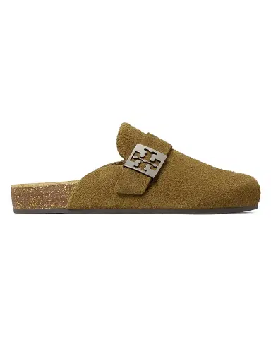 Tory Burch Women's Mellow Suede Mules - Wild Olive | Thumbnail 1 Tory Burch Women's Mellow Suede Mules - Wild Olive | Thumbnail 1