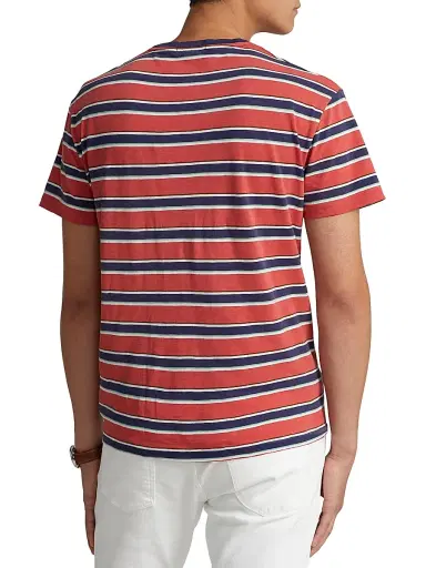 Polo Ralph Lauren Men's Striped Cotton Gauze Jersey T-Shirt - Red Multi - Size XXL | Thumbnail 4