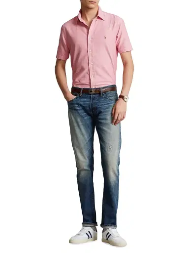 Polo Ralph Lauren Men's Classic Oxford Short-Sleeve Sport Shirt - Sunrise Red | Thumbnail 2 Polo Ralph Lauren Men's Classic Oxford Short-Sleeve Sport Shirt - Sunrise Red | Thumbnail 2