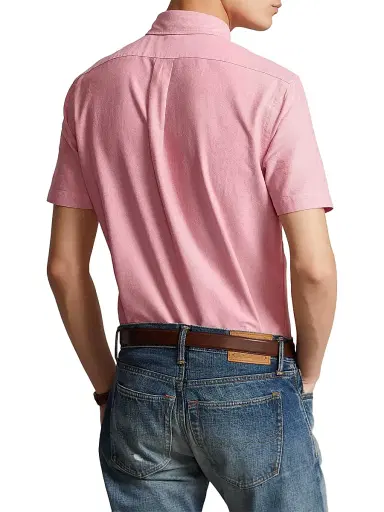 Polo Ralph Lauren Men's Classic Oxford Short-Sleeve Sport Shirt - Sunrise Red | Thumbnail 4 Polo Ralph Lauren Men's Classic Oxford Short-Sleeve Sport Shirt - Sunrise Red | Thumbnail 4
