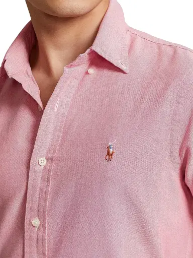 Polo Ralph Lauren Men's Classic Oxford Short-Sleeve Sport Shirt - Sunrise Red | Thumbnail 5 Polo Ralph Lauren Men's Classic Oxford Short-Sleeve Sport Shirt - Sunrise Red | Thumbnail 5