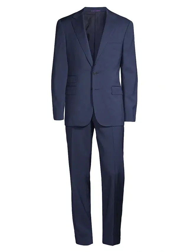 Men's Gregory Single-Breasted Two-Button Wool Suit - Blue