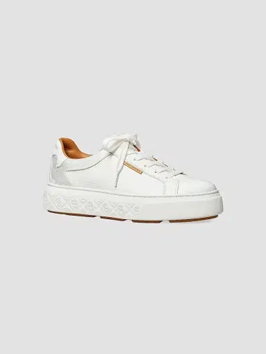 Tory Burch Women's Ladybug Leather Low-Top Sneakers - White - Size 11.5 | Thumbnail 2 Tory Burch Women's Ladybug Leather Low-Top Sneakers - White - Size 11.5 | Thumbnail 2