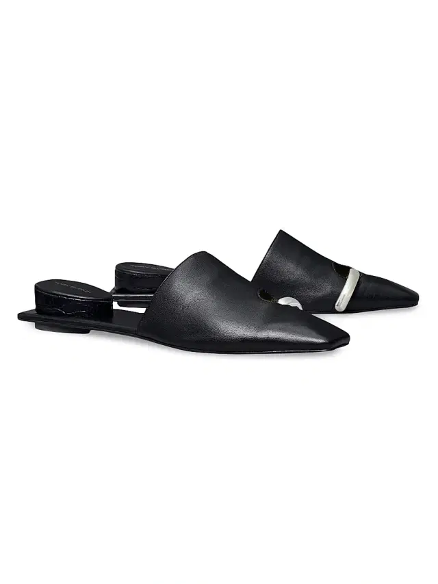 Tory Burch Women's Pierced Leather Mules - Perfectblack