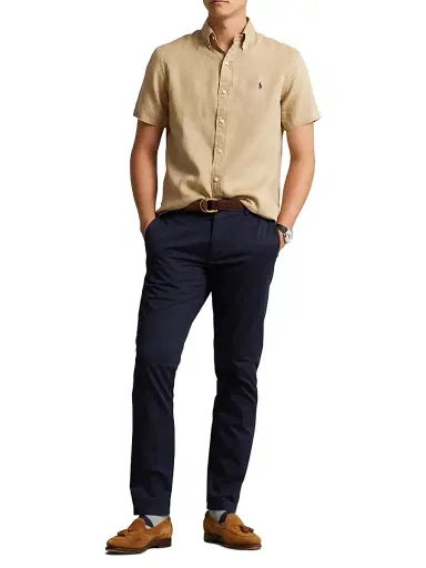 Polo Ralph Lauren Men's Classic-Fit Short-Sleeve Linen Shirt - Vintage Khaki | Thumbnail 2 Polo Ralph Lauren Men's Classic-Fit Short-Sleeve Linen Shirt - Vintage Khaki | Thumbnail 2