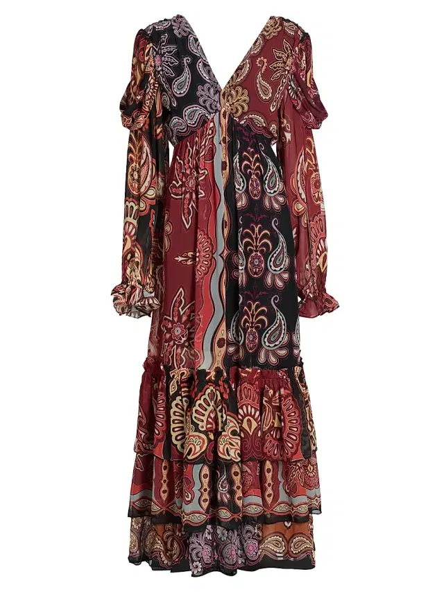 Farm Rio Women's Sweet Mermaids Paisley Maxi Dress - Black