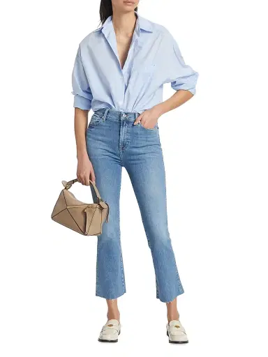 7 For All Mankind Women's Slim Kick High-Rise Cropped Jeans - Within | Thumbnail 2