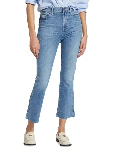 7 For All Mankind Women's Slim Kick High-Rise Cropped Jeans - Within | Thumbnail 3