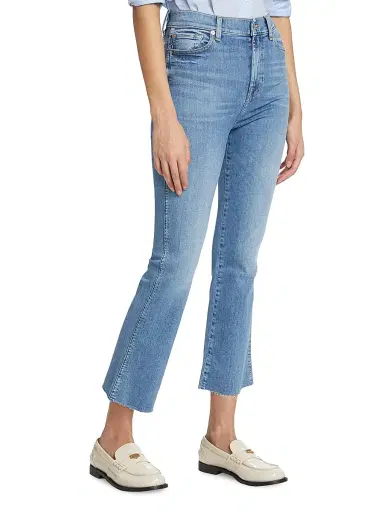 7 For All Mankind Women's Slim Kick High-Rise Cropped Jeans - Within | Thumbnail 4