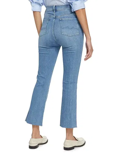 7 For All Mankind Women's Slim Kick High-Rise Cropped Jeans - Within | Thumbnail 5