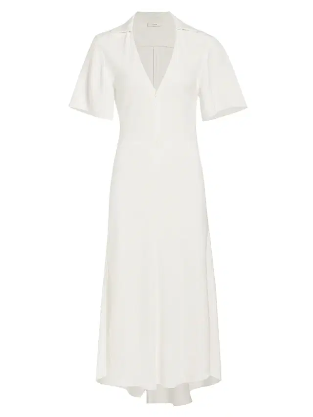 Vince Women's Crepe Zip-Front Polo Midi-Dress - Off White