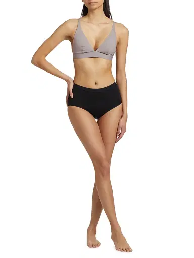 Wolford Women's Beauty Cotton Triangle Bralette - Smoke | Thumbnail 2 Wolford Women's Beauty Cotton Triangle Bralette - Smoke | Thumbnail 2